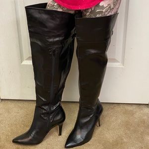 Over the knee leather boots